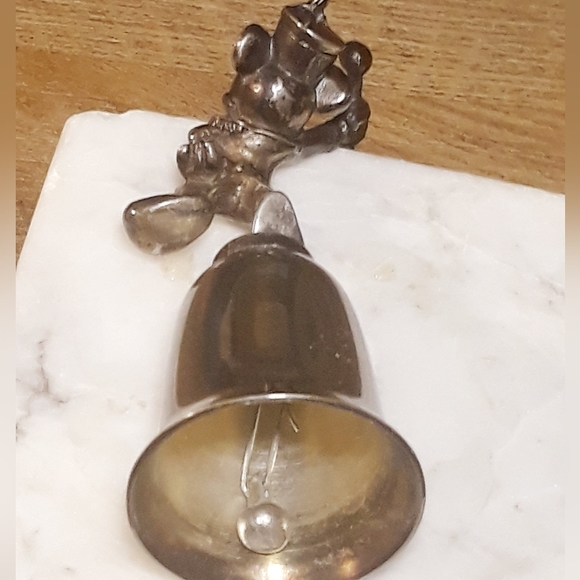 Vtg New England Disney Silver Plated Mickey Mouse Marching Band Bell - Picture 9 of 11